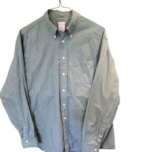 Brooks Brothers Green Striped Men's Shirt Size Large